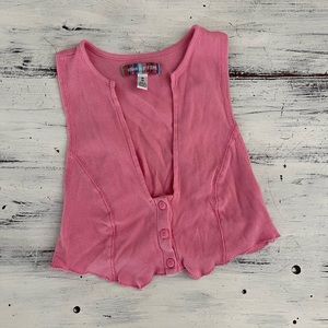 pink urban outfitters ‘madison’ menswear inspired cropped pink vest